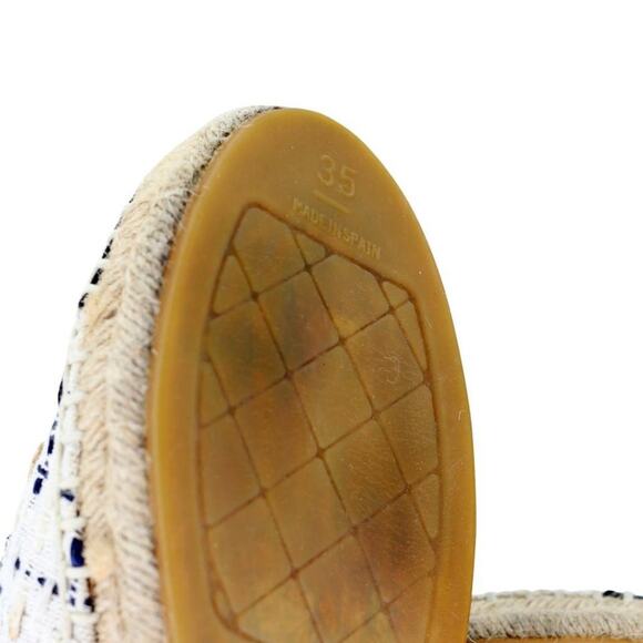 Chanel Espadrille 35 Tweed Leather Cap Toe Flats CC-S0207P-C039 - Picture 9 of 12